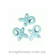 Люверсы Соски голубые, фирма Rayher (Германия), в наборе 3 штуки, размер 1 см.
